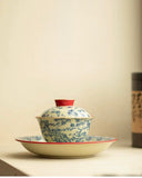 Palace Wall Red "Three Friends of Winter" Sancai Gaiwan