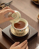 Ru Ware "Dunhuang Phoenix Feather" Sancai Gaiwan