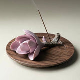 Handcrafted Magnolia Porcelain Incense Holder