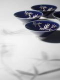 Imperial Blue Silver Bamboo Douli Tea Cup