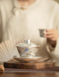 Silvery Mountainscape Gaiwan - A High-End Tea Masterpiece